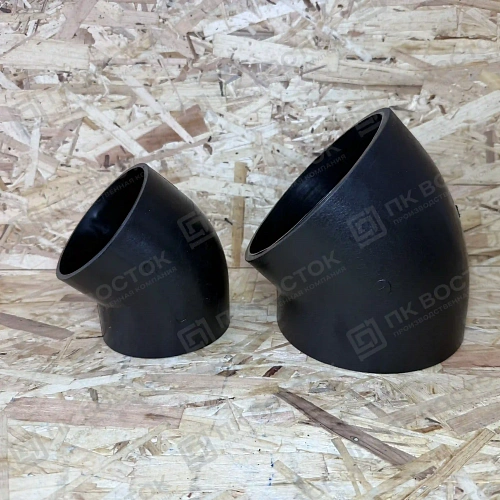 Отвод ПНД ПЭ100 45 гр SDR26 160 мм для внутренней канализации короткий