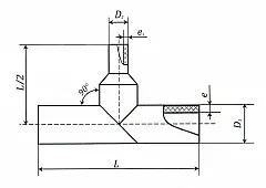 Тройник ПНД ПЭ100 переходной сварной 200х110 мм SDR21